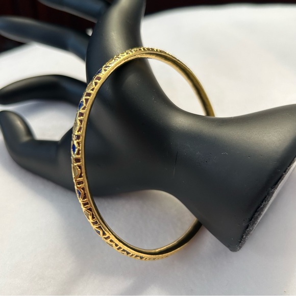 Vintage 18k Gold Plate Over Silver with Enameled Accents Bracelet - Picture 10 of 12